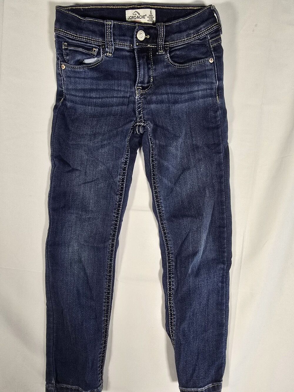 Jordache Girls Size 6 Straight Blue Jeans Cotton Blend Medium Wash Pockets